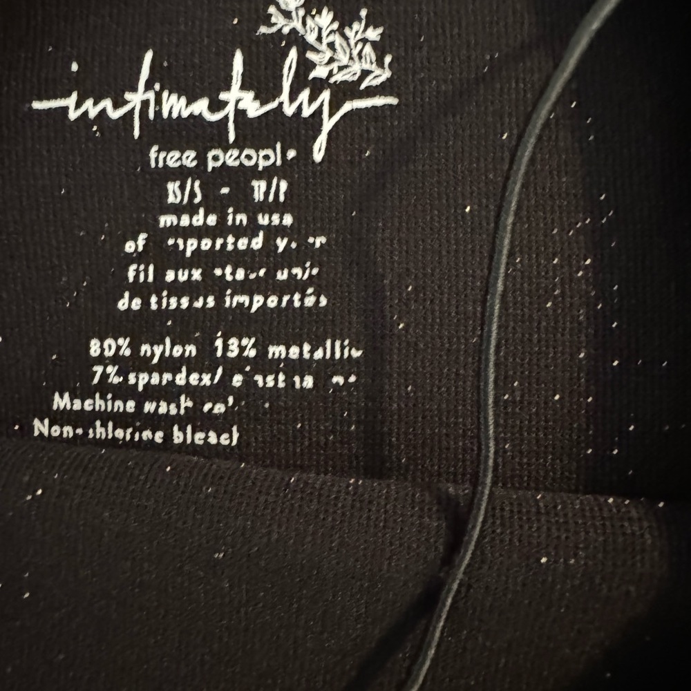 NWOT Free People Intimately Black & Gold Strappy Crop Top in XS/S - Picture 7 of 7